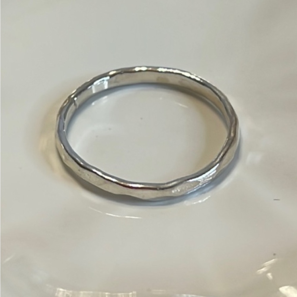 925 STERLING SILVER DAINTY HAMMERED BAND MIDI THUMB RING